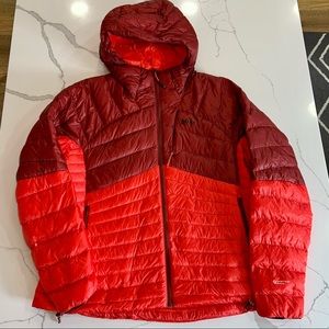 Rei Lightweight Down Jacket - Red Color block (Rei Co-Op Magma 850 Down Hoodie)